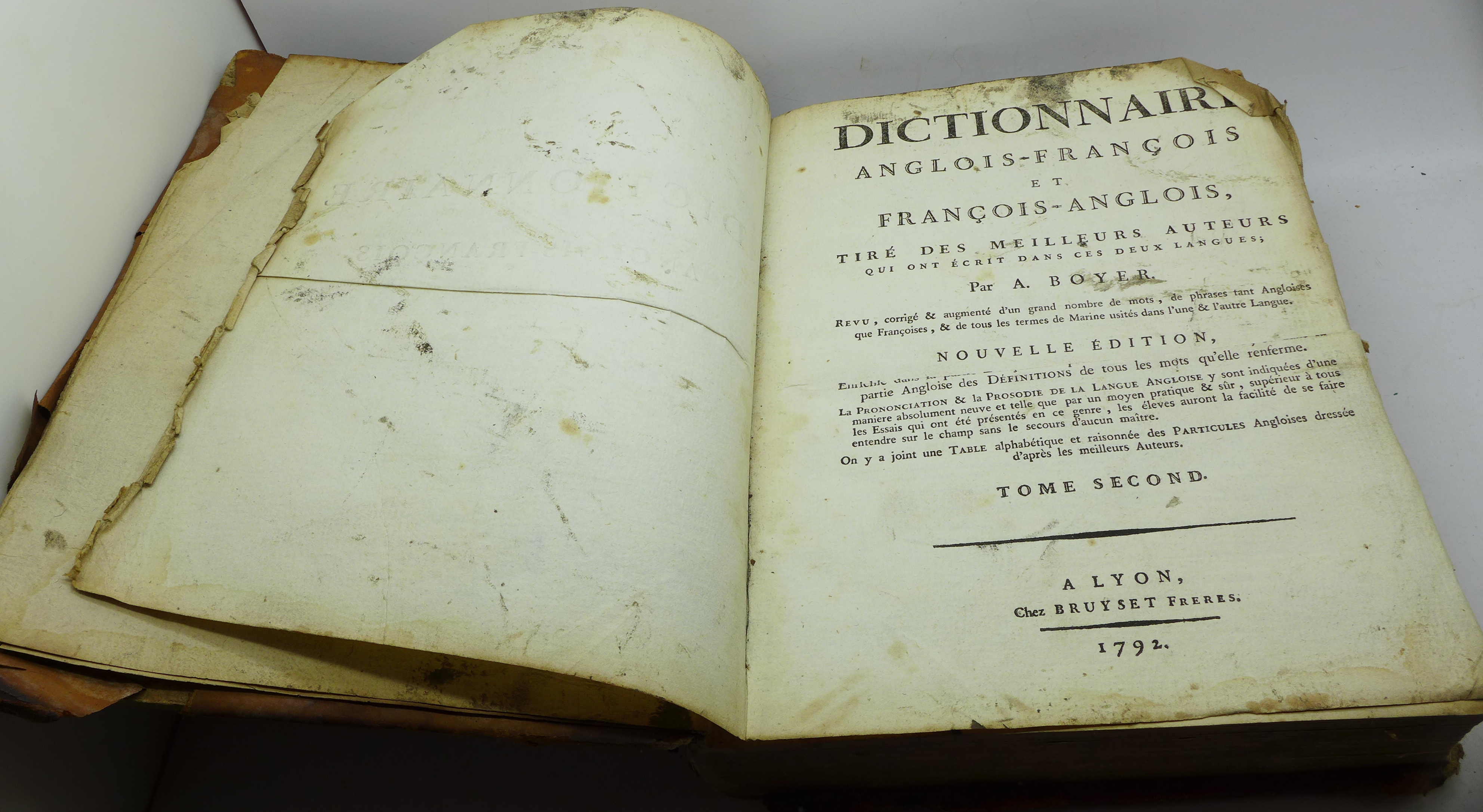 An English-French dictionary, 1792, a/f