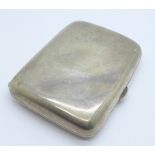 A silver cigarette case, 82.2g, dented