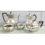 A five piece Mappin & Webb silver plated tea service
