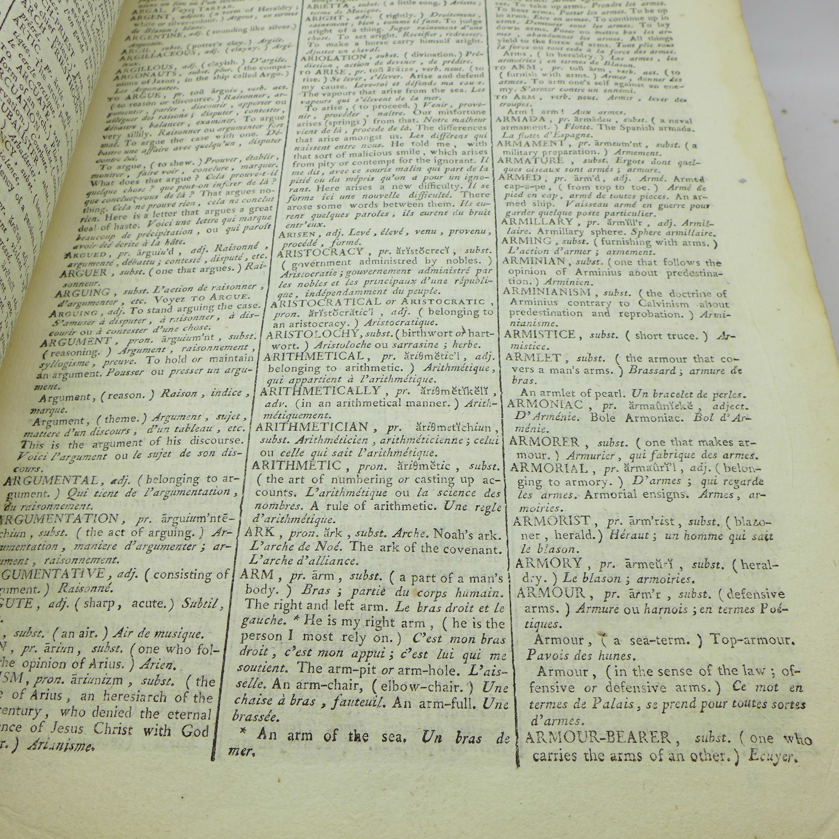 An English-French dictionary, 1792, a/f - Image 3 of 4