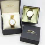 Two gentleman's Rotary wristwatches, with boxes