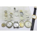 Assorted watches and parts