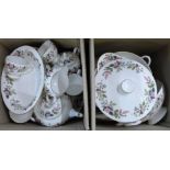 Wedgwood Hathaway Rose tea and dinnerwares (2 boxes, 54 pieces)