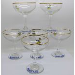 A set of six Babycham glasses