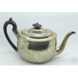 A George III silver teapot, London 1799, Crispin Fuller, 419g, a/f, dented