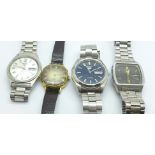 Four Seiko wristwatches including 5 DX automatic