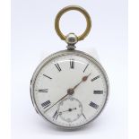 A silver cased fusee pocket watch