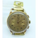 A gentleman's 18ct gold Titus chronograph wristwatch, 36mm case
