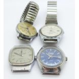 Four wristwatches