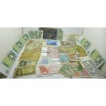 Twenty-seven assorted bank notes, including seven 1 pound notes, (5 + 2), one The Farmers Bank of