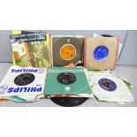 A box of 1960's and 1970's 7" vinyl singles