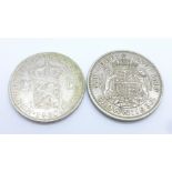 A 1937 George VI Coronation crown and Netherlands 1930 2½ guilder