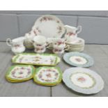 Royal Albert Lavender Rose teawares, thirty pieces; seven saucers, six cups, sugar bowl, thirteen