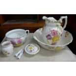 A Staffordshire transfer printed six piece toilet set **PLEASE NOTE THIS LOT IS NOT ELIGIBLE FOR