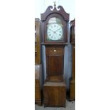 A George III oak 30-hour longcase clock, the painted arched dial signed George Rason, Boston, 232cms