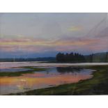 Peter Barker, (b.1954), Sunset At Barnsdale, pastel, 24cms x 31cms, framed