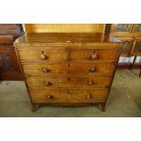 A George III inlaid mahogany chest of drawers, 105 cms h, 106 cms w, 50 cms d