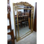 A large French style gilt framed mirror, 192cms h x 136cms w (M24202) #