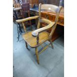 A Victorian elm and beech kitchen chair