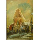 Antoni Gornik, Krakow, oil on board, 28 x 19cms, framed