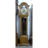 An oak triple weight longcase clock, 192cms h, a/f