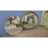 A gilt framed mirror and one other