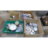 Four boxes of assorted china, etc.