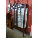 An Edward VII inlaid mahogany display cabinet, 199cms h, 107cms w, 36cms d