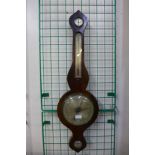 A George III rosewood wheel barometer, 93cms h