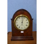 A George IV mahogany lancet shaped bracket clock, the painted dial signed M. Clayton, Manchester,