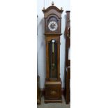 An Artime walnut triple weight longcase clock, 202cms h