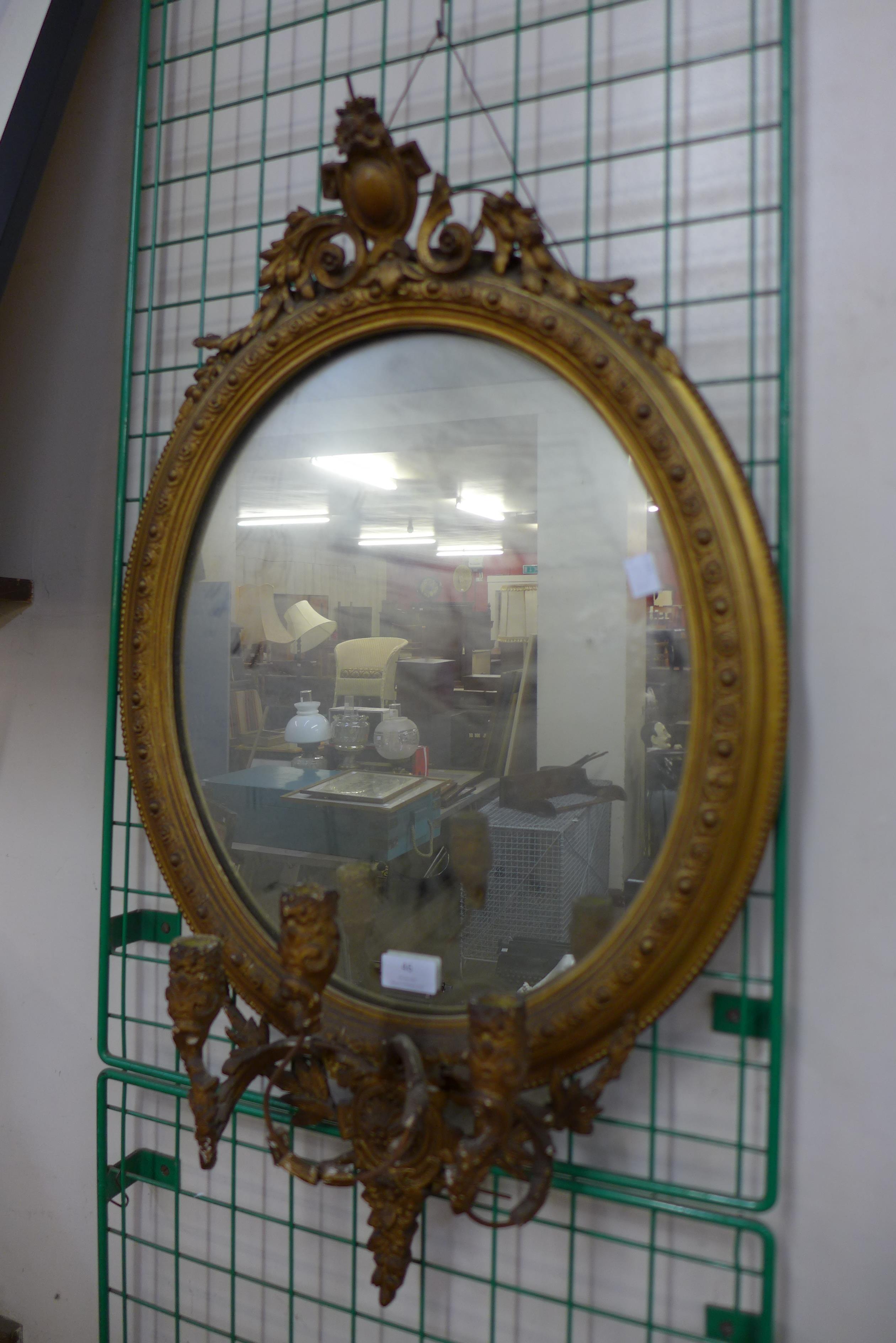 A 19th Century gilt framed girondole, 76cms h - Image 2 of 2