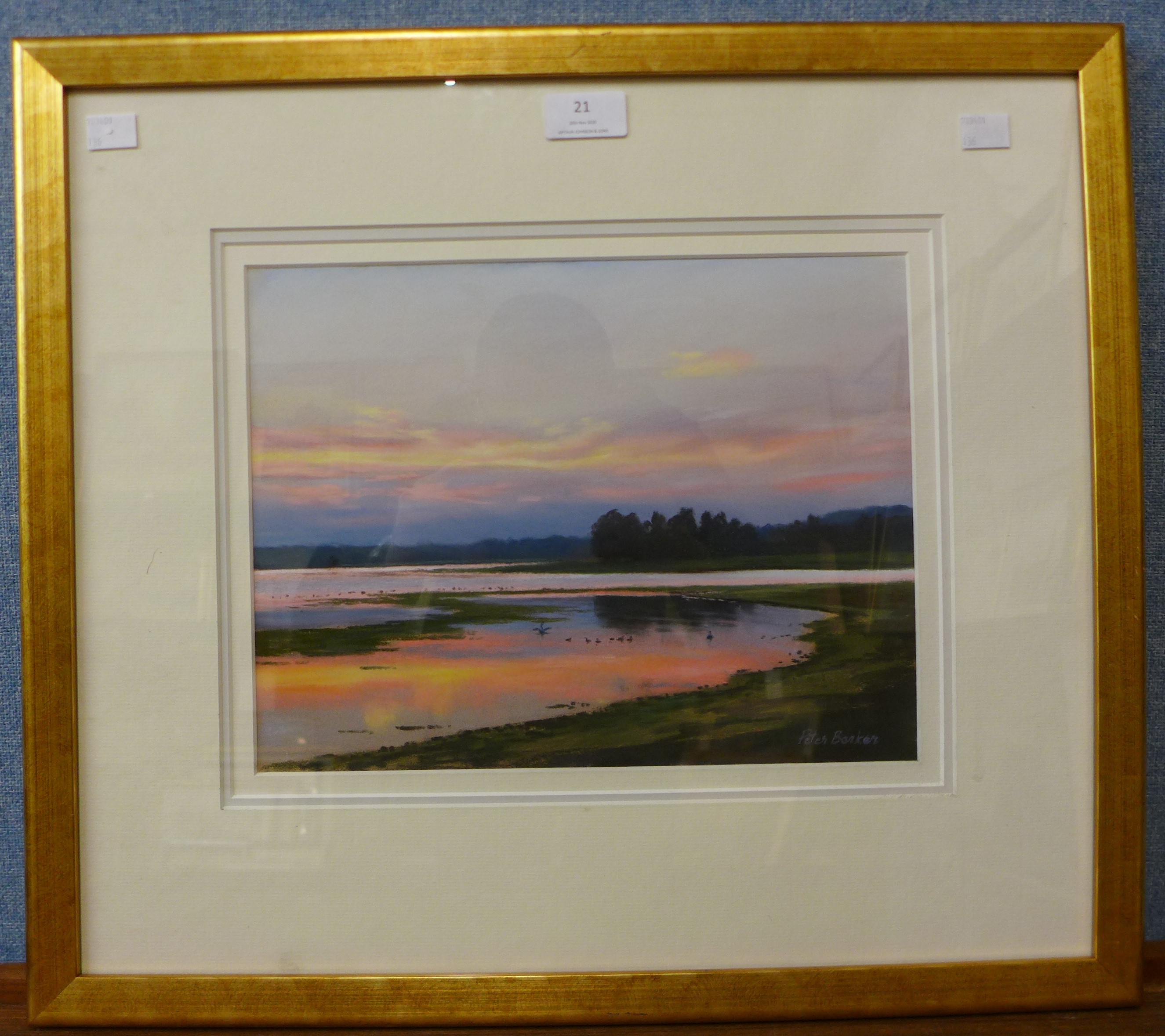 Peter Barker, (b.1954), Sunset At Barnsdale, pastel, 24cms x 31cms, framed - Image 2 of 4