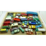 A collection of Matchbox Lesney model vehicles, playworn