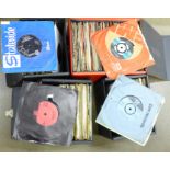 Four cases of 7" records, 1950's-1990's, Seekers, Shadows, Osmonds, Showaddywaddy, Cliff, etc.