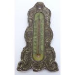 A silver thermometer stand/frame, a/f, (insert 96mm)