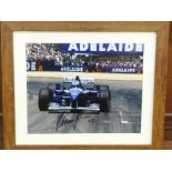 Formula 1; a framed and signed photograph, Damon Hill, frame 29.5 x 34.5cm