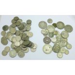 A collection of 1920 to 1946 coinage including two George VI Southern Rhodesia one penny coins,