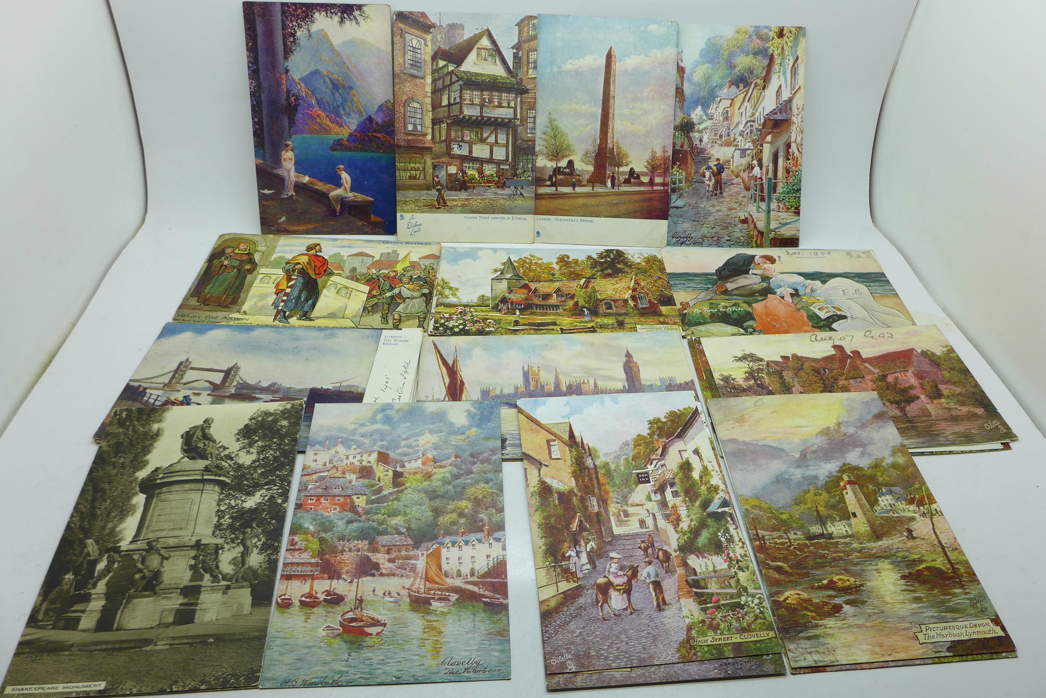 Forty-four Raphael Tuck & Sons postcards