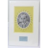 Charlie Chaplin; autographed display