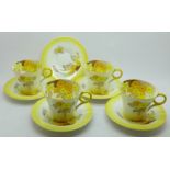 Four Shelley Phlox cups and saucers and one spare saucer