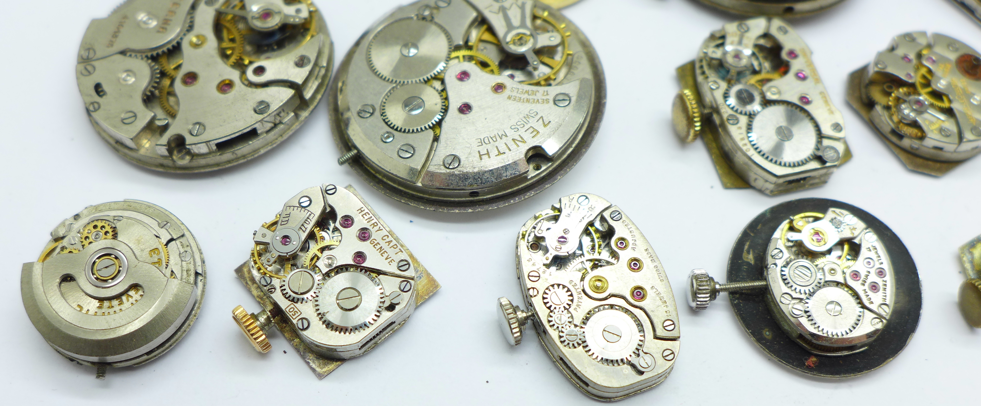 Lady's and gentleman's wristwatch movements including Omega, Universal, Jaeger-LeCoultre, Longines - Image 7 of 8