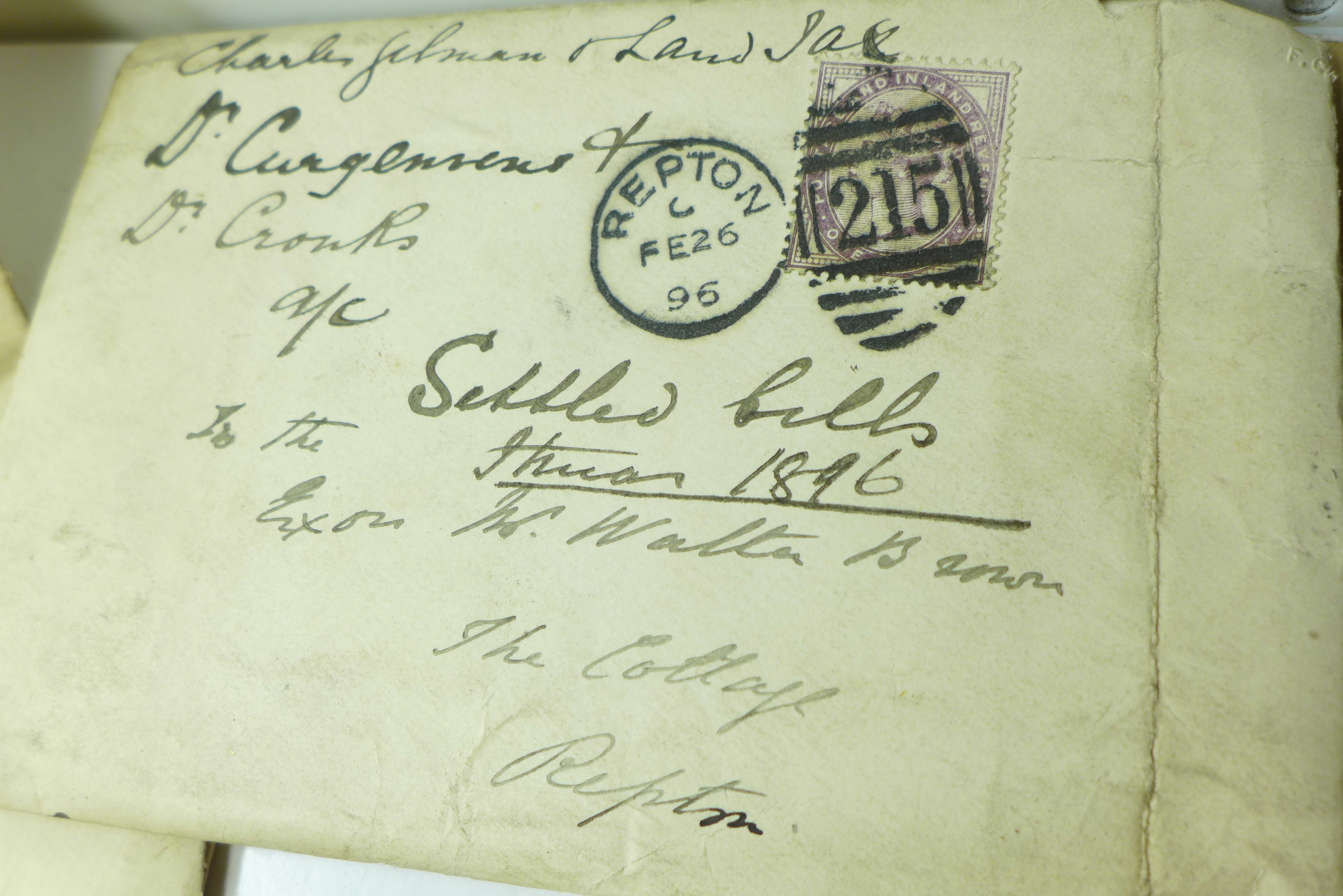 A collection of seventeen Georgian handwritten letters, plus Victorian postal history, penny reds, - Image 4 of 14