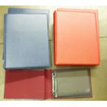 Two Lighthouse bank note albums, one red, one blue, each complete with 21 leaves of two and three