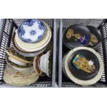 Four boxes of decorative plates, modern, vintage and antique including Royal Doulton, Royal Crown