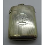 A late Victorian silver vesta case by George Unite, Birmingham 1896