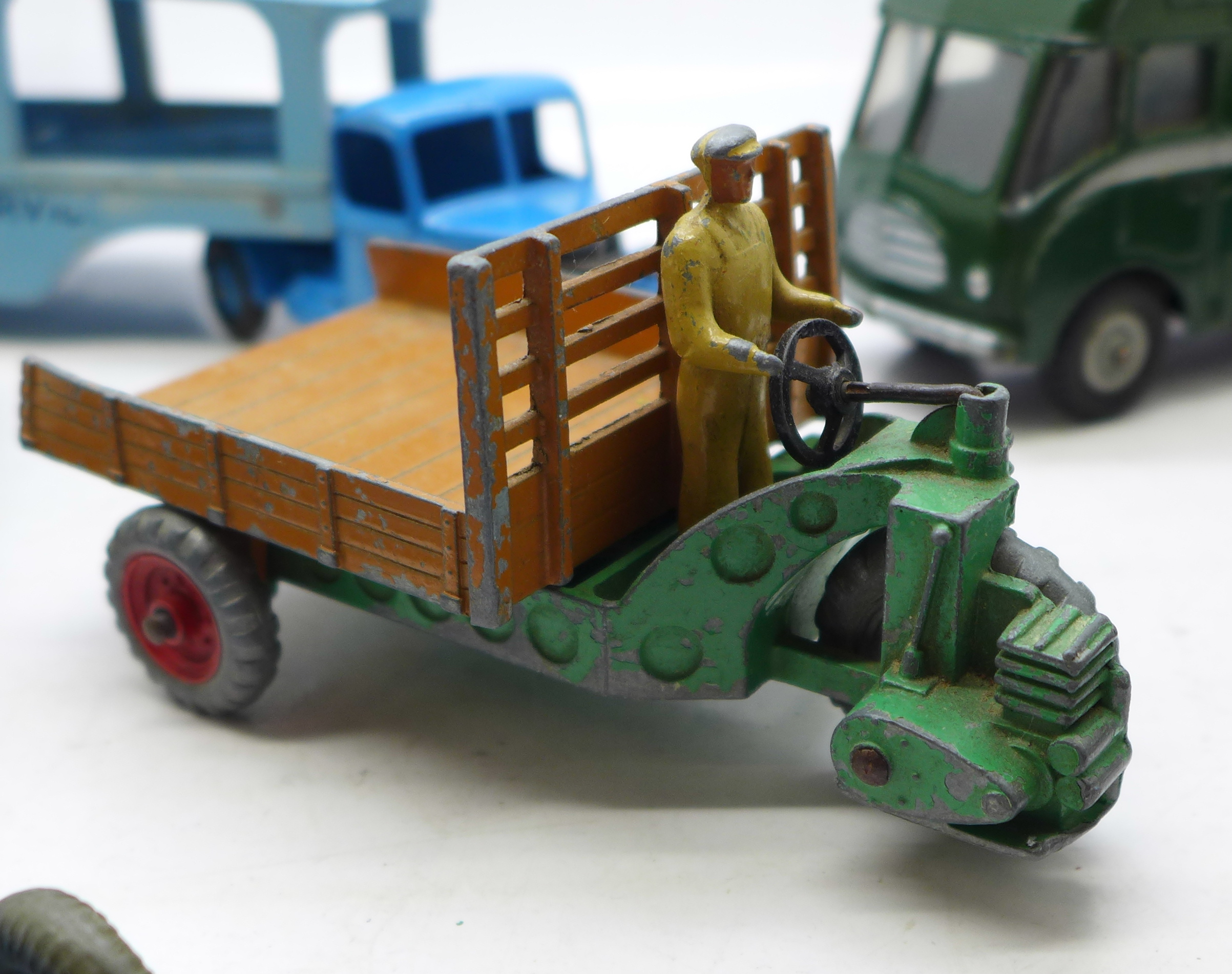 A collection of twelve Dinky Toys model vehicles, including racing cars, BBC Mobile Control Room and - Image 4 of 6