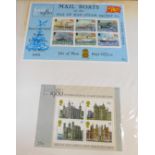 An album of stamps, including London 1980 Exhibition Mail Boats of the Isle of Man and British