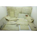A collection of seventeen Georgian handwritten letters, plus Victorian postal history, penny reds,