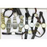 Fifteen wristwatches including Seiko